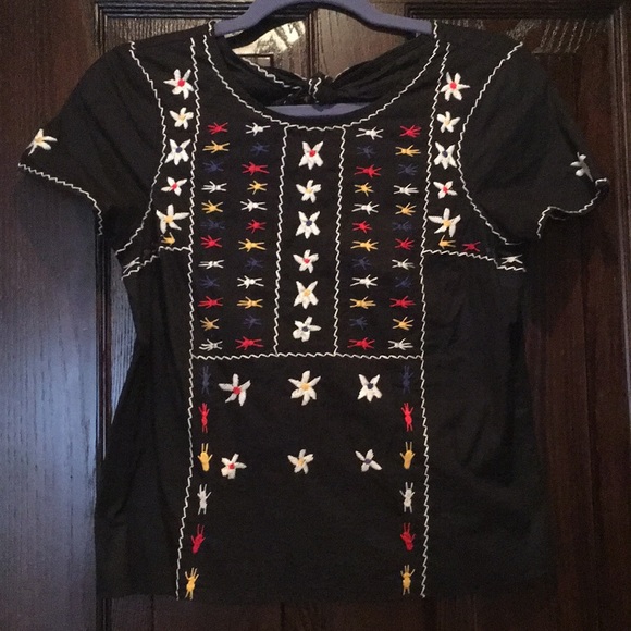 Madewell black boho embroidered top XXS - Picture 3 of 6